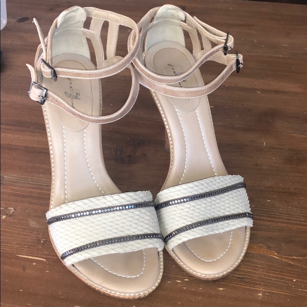 7 for all Mankind Heels Sandals Nude Sand 9.5